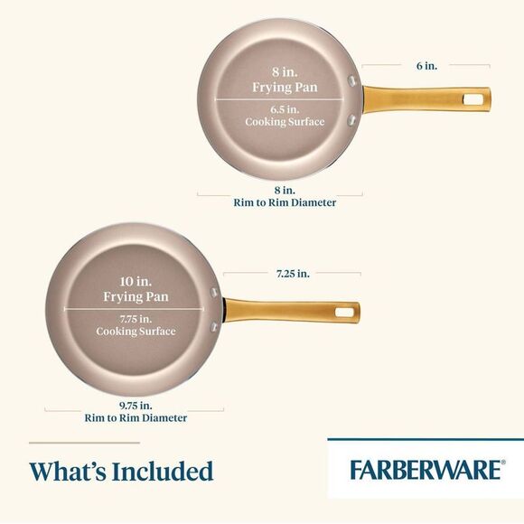 Farberware -  Radiant 2pc Nonstick Fry Pan: Stainless Stainless Steel - Picture 3 of 4